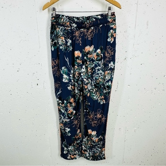 Wanderlux size Medium Navy Blue Floral Pants - Picture 4 of 10